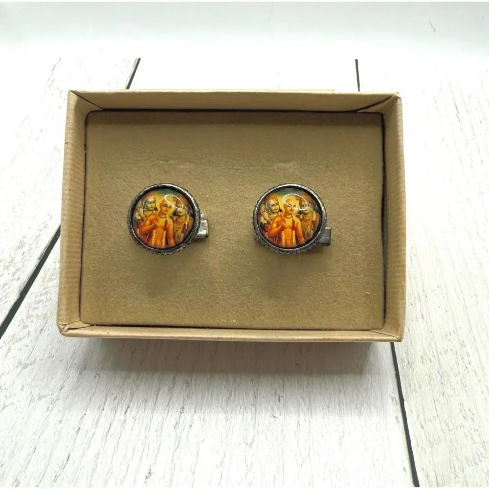 Vintage 1997 Winky & Dutch Krishna Cufflinks Men's Gold‎ Tone Accessories NIB